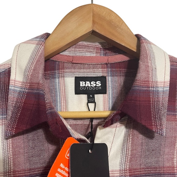 BASS OUTDOOR Women's Sz S Expedition Stretch Cotton Flannel Shirt Multicolor NWT - Picture 3 of 8